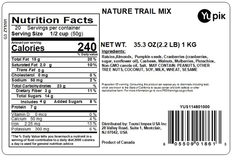 Nature Trail Mix, 2.2 Lbs, with Raisins, Almonds, Pumpkin Seeds, Cranberries, Ca gallery