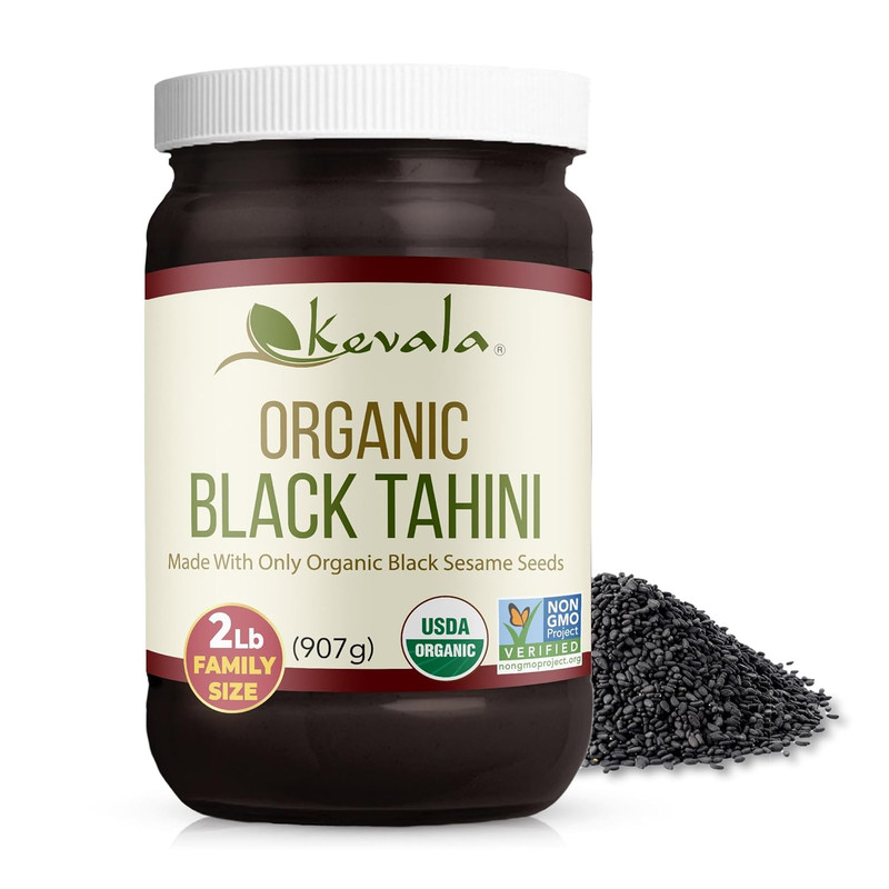 Organic Black Tahini - Double Size Gluten Free Black Sesame Paste for Cooking an