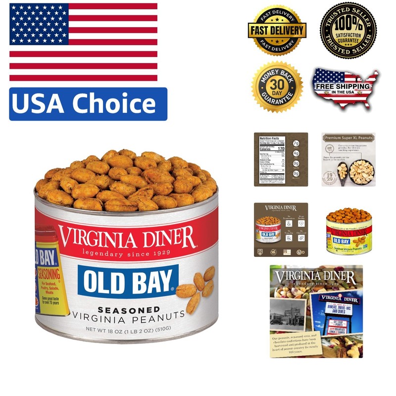 Non-GMO Old Bay Seasoned Peanuts – 18 Oz All-Natural Snack for Spicy Indulgence