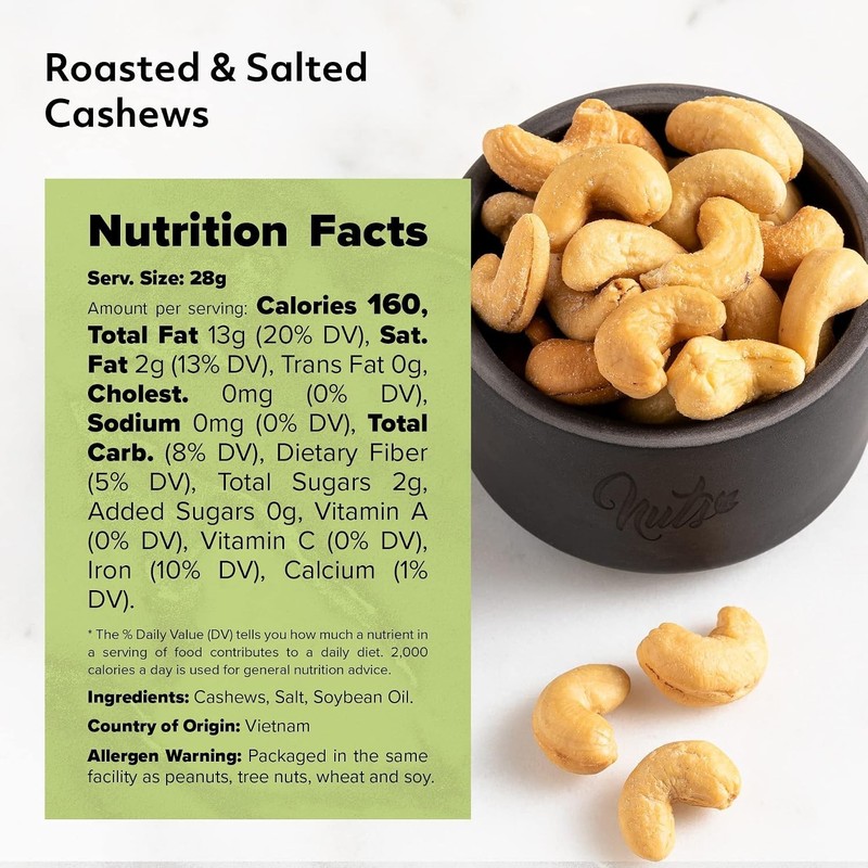 Salted Cashews - Roasted Nut Snack - 4 lb Resealable gallery