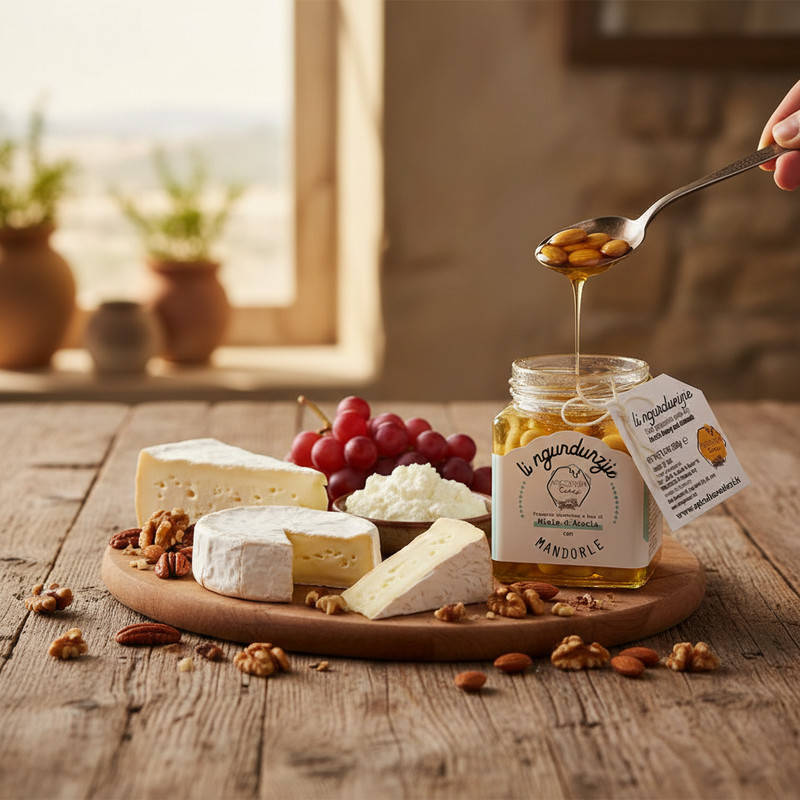 Italian Acacia Honey with Whole Almonds – 8.8oz (250g) Gourmet Spread gallery