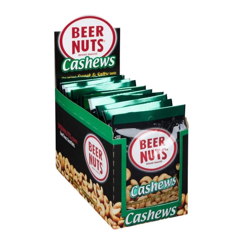 BEER NUTS Cashews – Gourmet Flavorful Sweet and Salty Bar Pub Roasted Cashews –