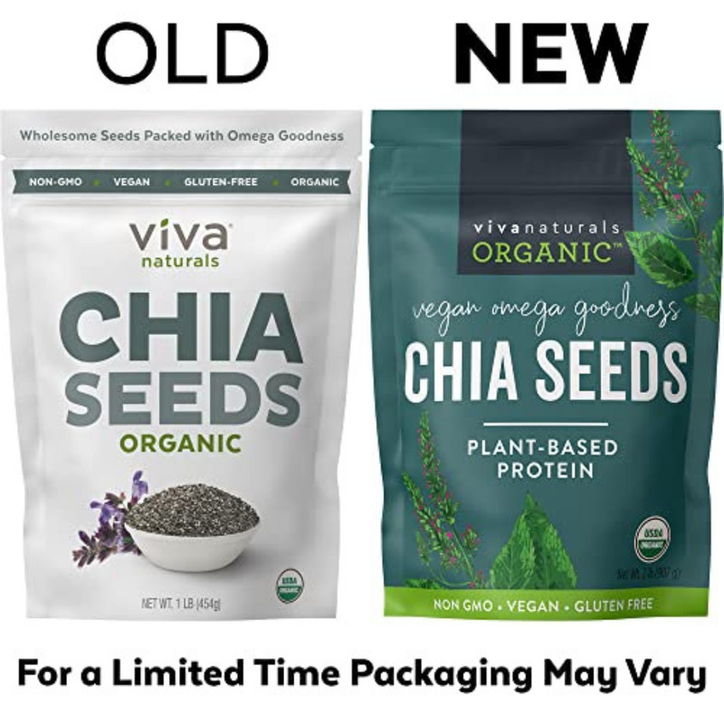 Organic Chia Seeds, 2 Lb, 32 Oz – Plant-Based Omega-3 and Vegan Protein, Gluten gallery