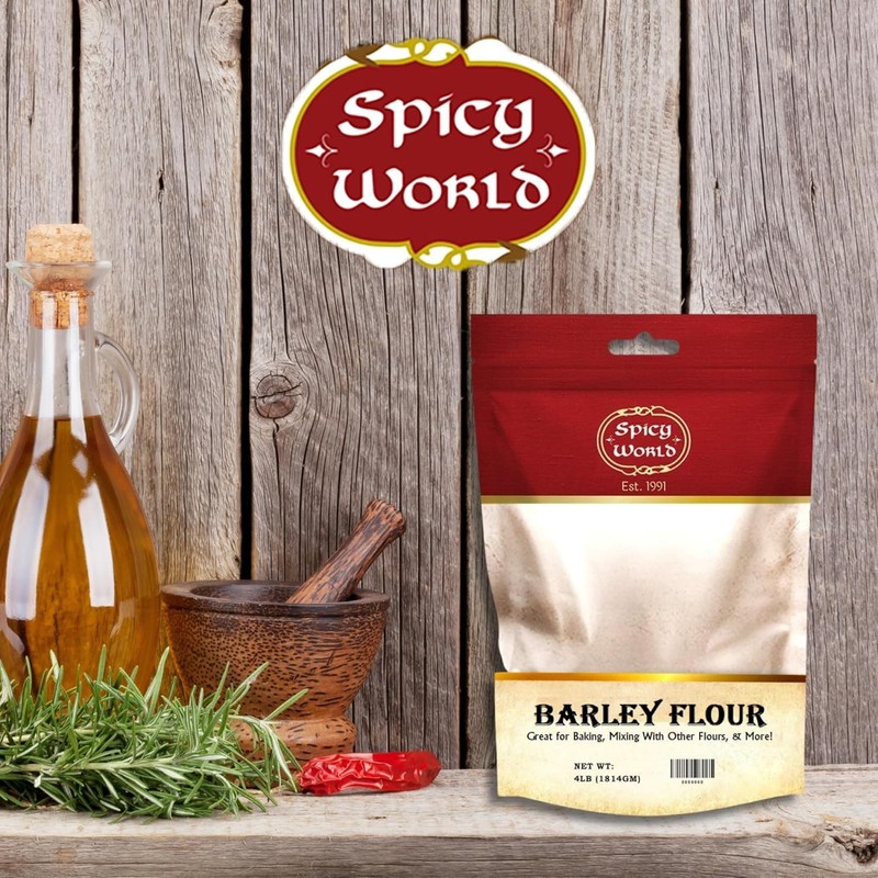 Barley Flour - 4 Lb (64Oz) Bag | All-Natural, Raw, USA Grown | Versatile Barley gallery