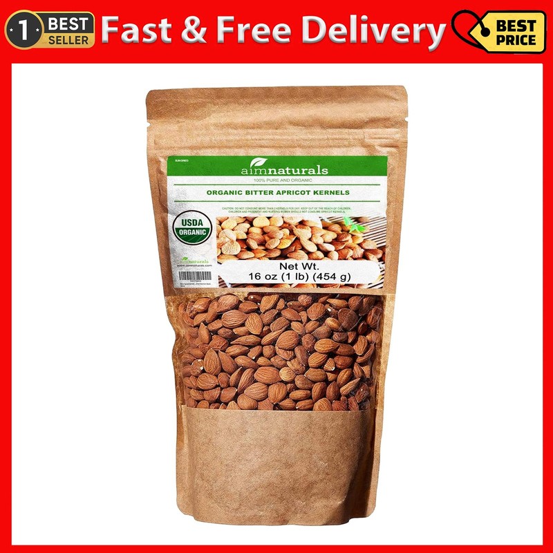Bitter Apricot Kernels Organic Raw (1LB) -100% USDA Organic Certified – Product