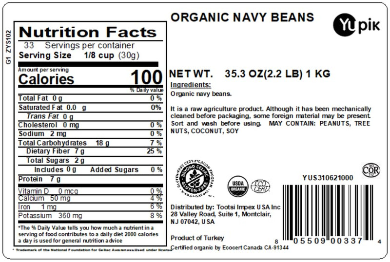 Organic Navy Beans, 2.2 Lb (35.3 Oz), Non-Gmo, Vegan & Gluten-Free, USDA Certifi gallery