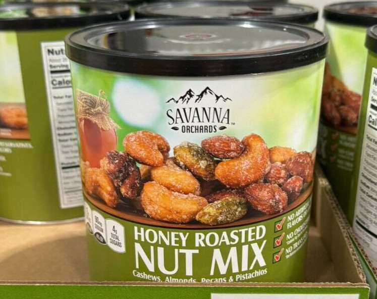 2 Pack Savanna Orchards Gourmet Honey Roasted Nut Mix 30 oz BB:8/2026