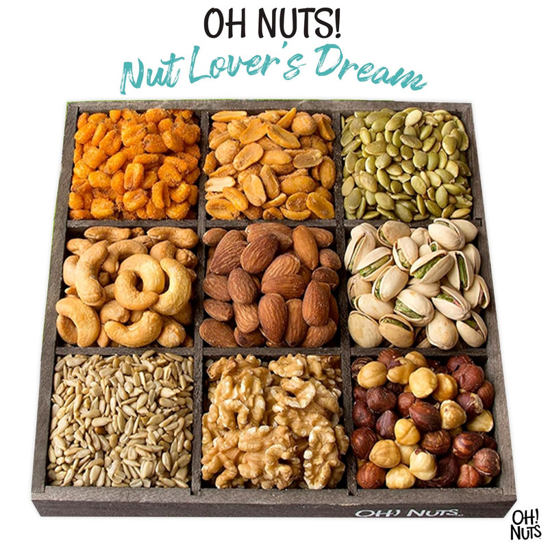 Oh! Nuts 9 Variety Nuts Gift Basket - Healthy Gift Baskets - Gourmet Assorted Nu gallery