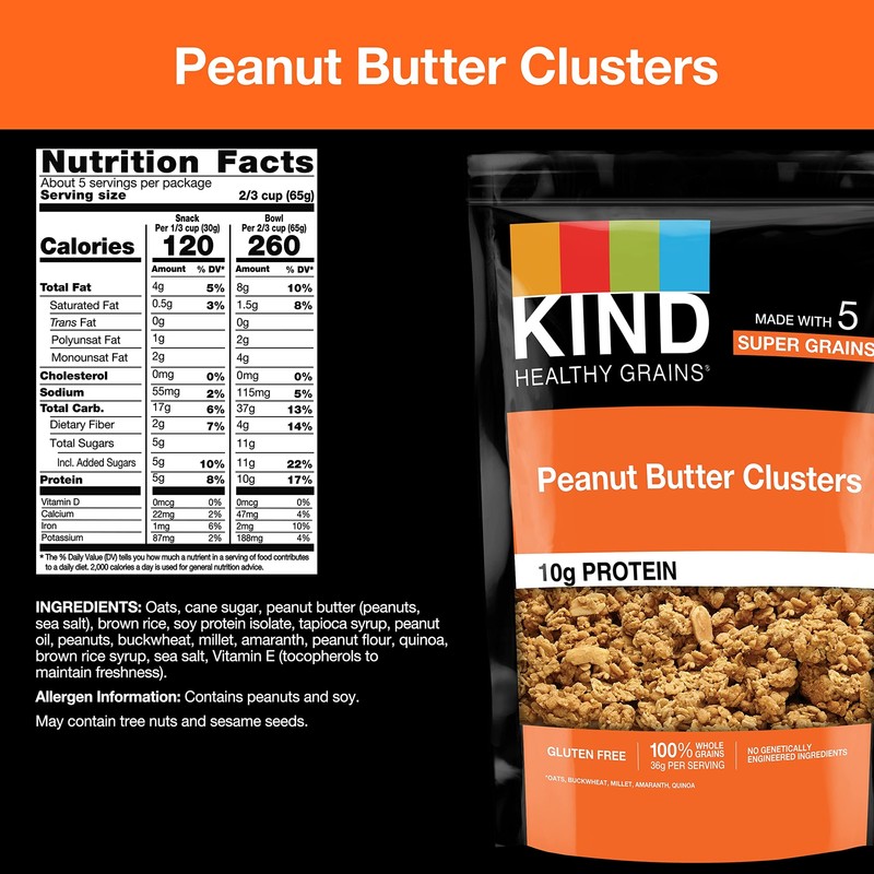 KIND Healthy Grains Peanut Butter Granola Clusters 11oz Pack of 3 Gluten Free... gallery