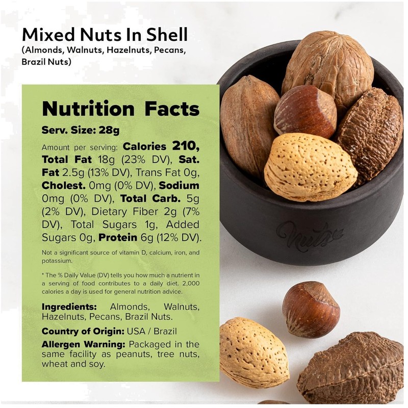 Jumbo Mixed Nuts In Shell Almonds Walnuts 6lbs