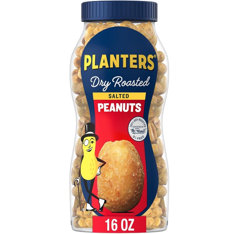 FREE SHIPPING- Planters Salted Dry Roasted Peanuts 16 oz