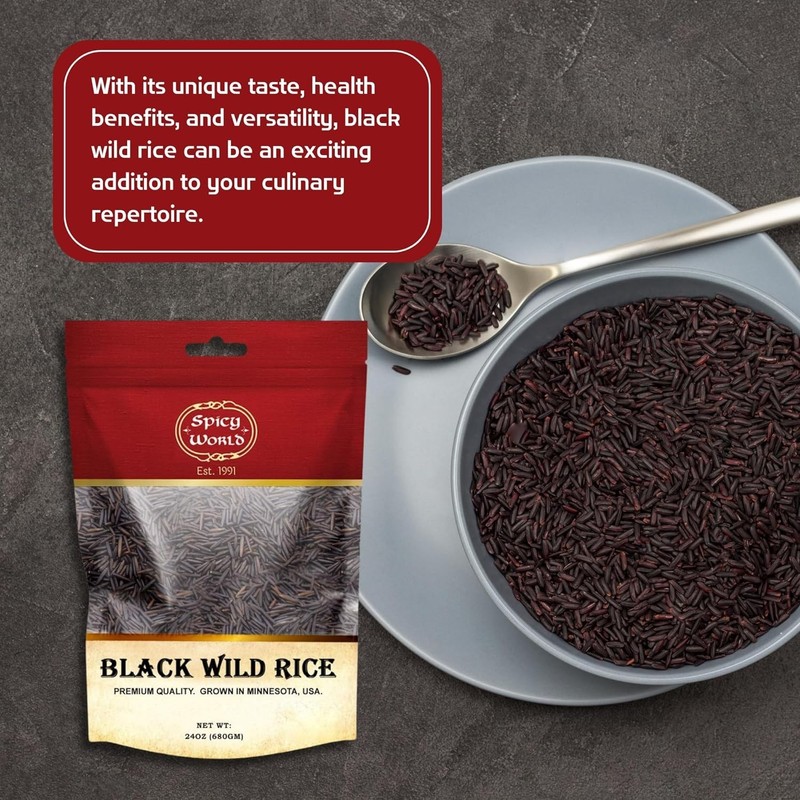 Minnesota Grown Black Wild Rice 6 Pound Bag - Quality, All Natural - by gallery