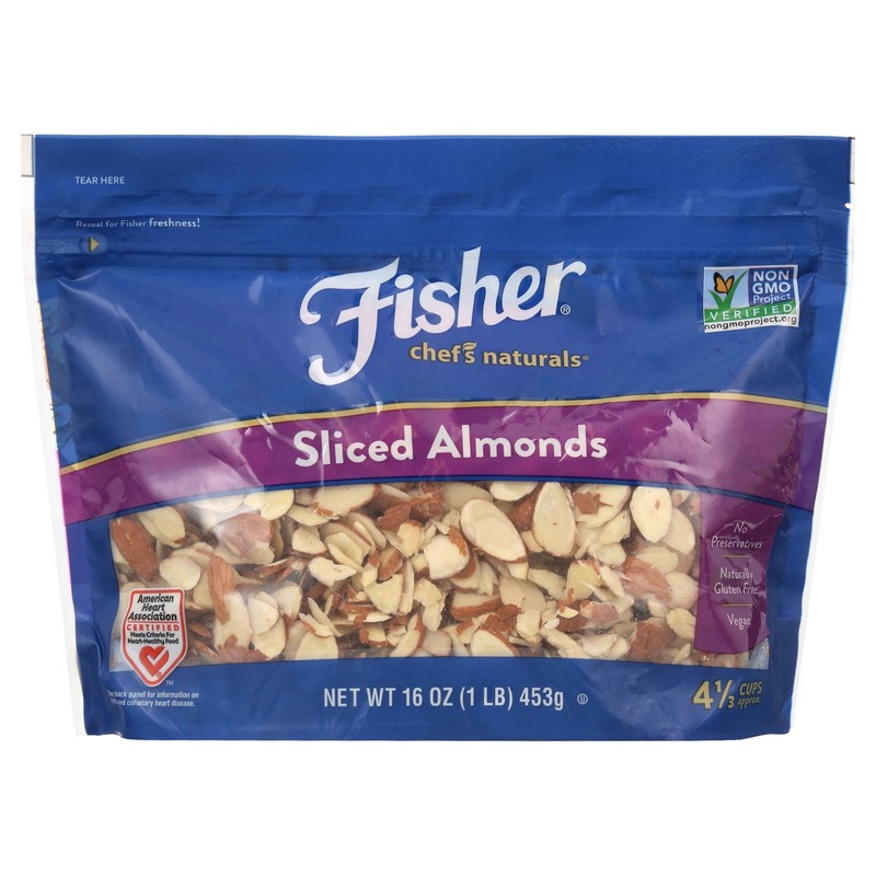 Gluten Free, No Preservatives, Non-GMO Sliced Almonds, 16 oz Bag