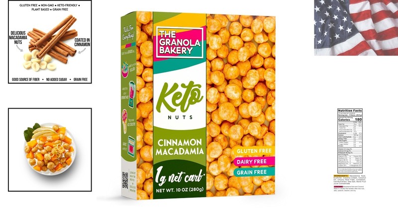 Gluten-Free Low Carb Cinnamon Macadamia Nuts | 10 Oz Delight for All Ages gallery