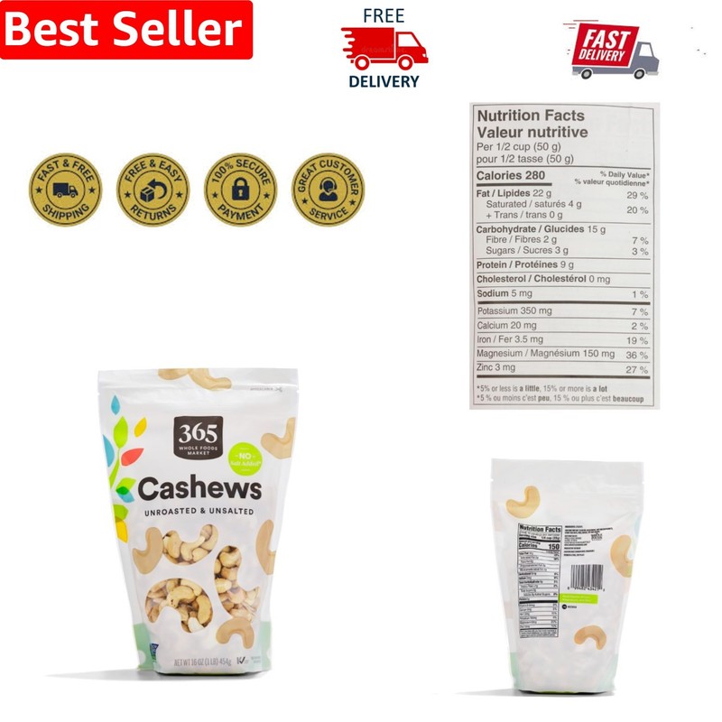 USDA Organic 16 Ounce Raw Cashews – Pure Flavor and Nutrition Uncompromised
