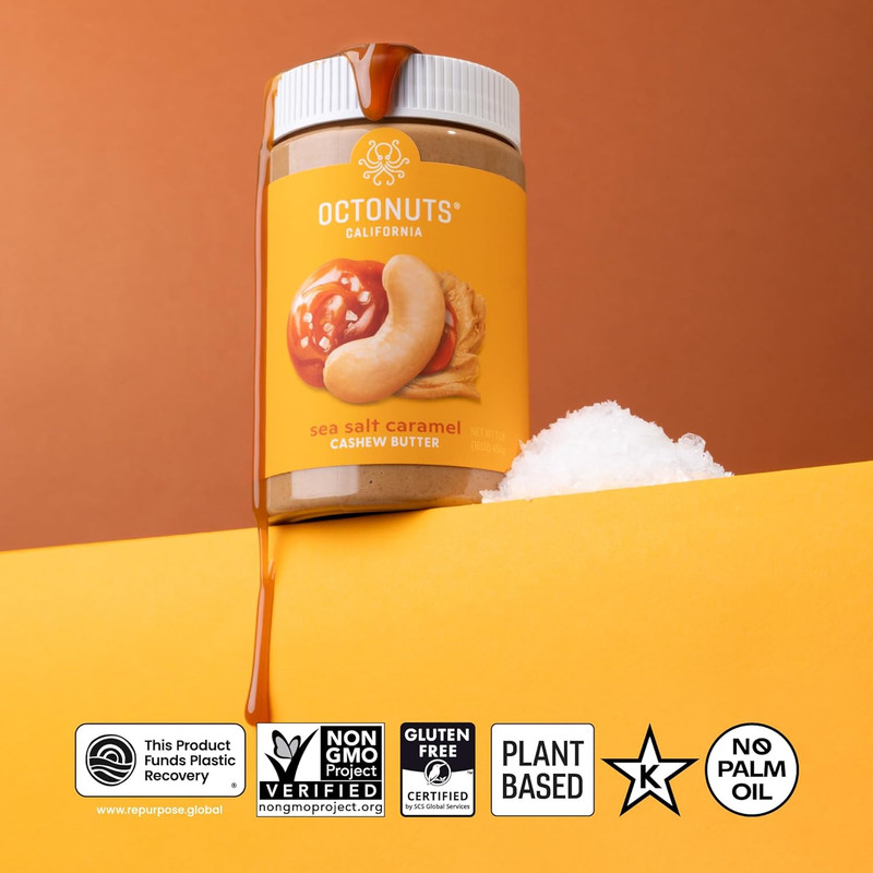 Dry Roasted Sea Salt Caramel Cashew 16Oz Nut Butter - Pure Creamy Nut Butter - D gallery