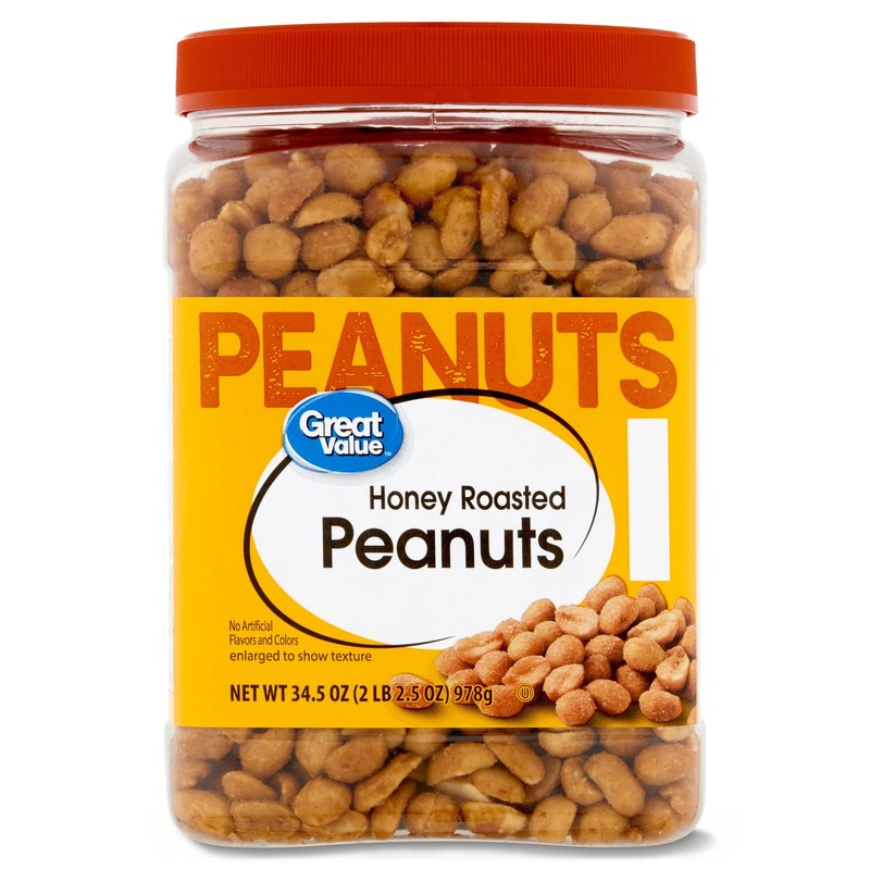 Honey Roasted , Large 34.5 oz Resealable Bag, Crunchy Snack, Party Food,