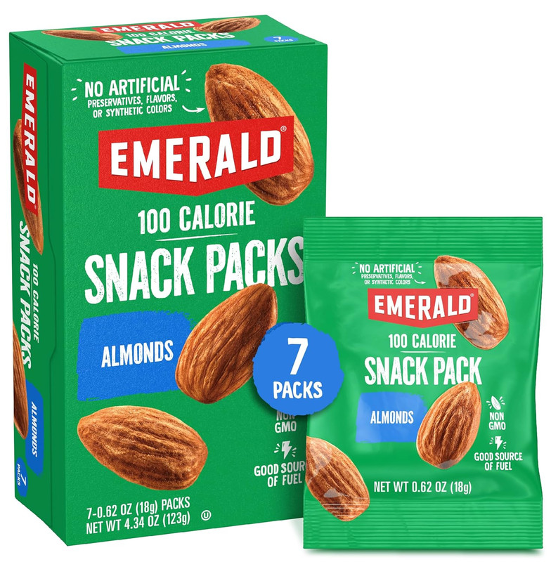 Nuts Whole Almonds 7ct (1-Pack), 100-Calorie Individual Packs, Kosher Certified,