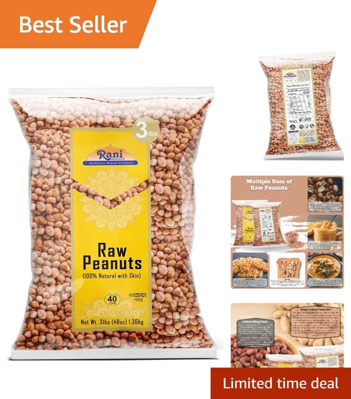 Rani Raw Whole Peanuts 48oz - All Natural, & Kosher - Spanish Grade
