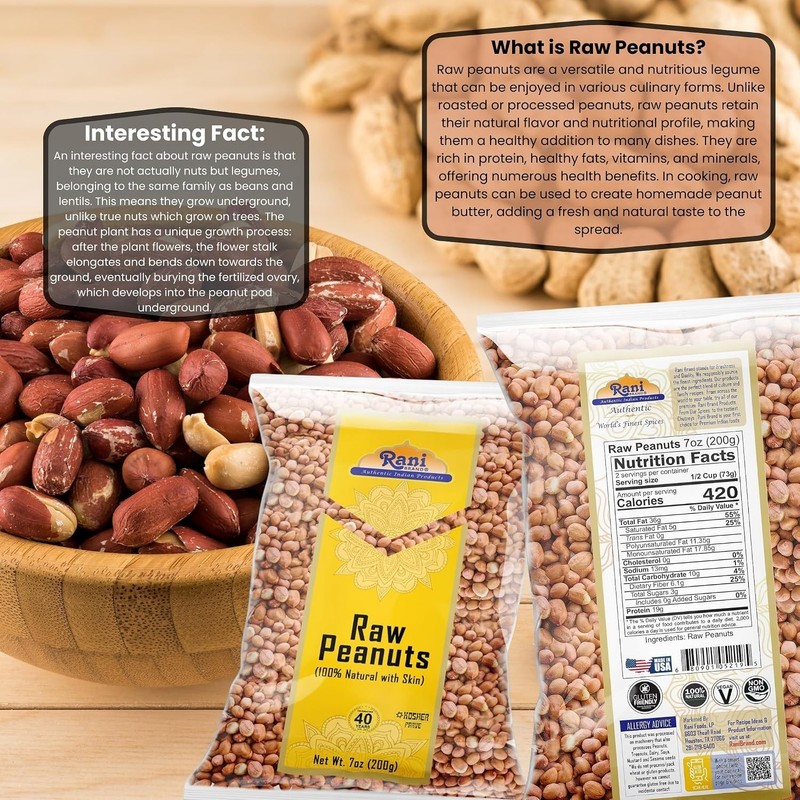 Nutritious Raw Whole Peanuts 7oz - Ideal for Cooking & Snacking gallery