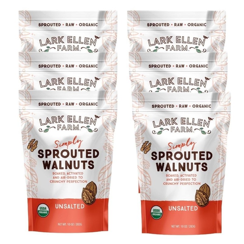 Organic Sprouted Walnuts 10oz Pack of 6 Healthy Snack Keto Paleo Non GMO