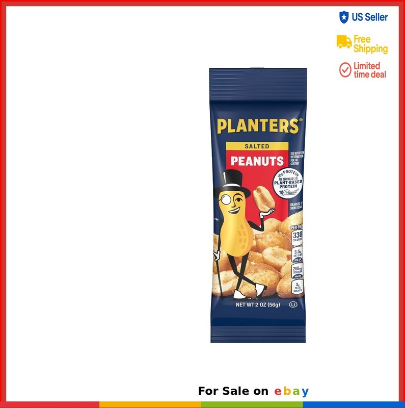 Salted Peanuts 2 Oz Bags 144 Count Bulk Case Individually Wrapped Office Snack