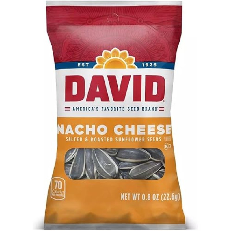 36x David Nacho Cheese Sunflower Seeds Bulk Lot Snack Chewy Variety Pack 0.8oz