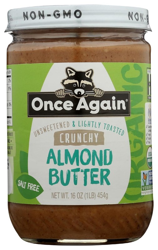 Organic Crunchy Almond Butter 16oz Lightly Toasted Salt Free Unsweetened USDA