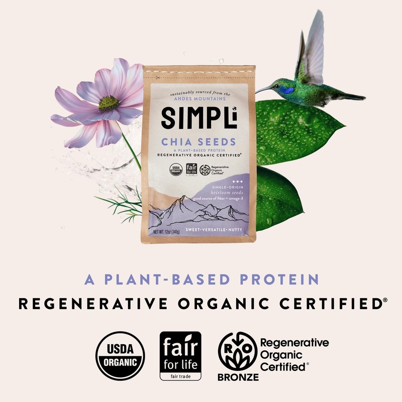 Organic Chia Seeds SIMPLi, Regenerative 12oz gallery