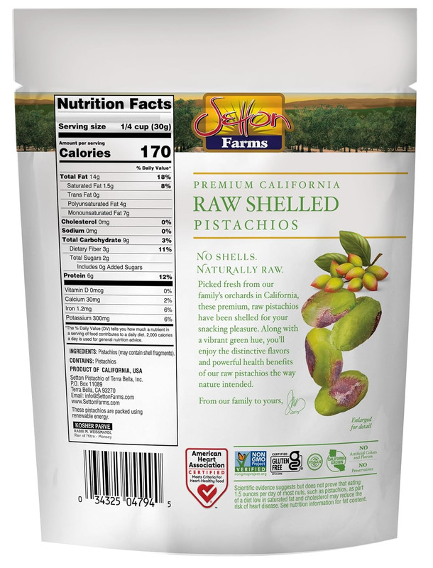 Naturally Raw Shelled Pistachios 20 oz Value Bag, No Shell Pistachios, Non-GMO P gallery