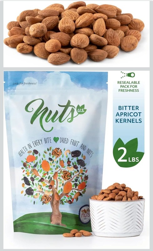 2LBS Bitter Apricot Kernels Raw Seeds Unpasteurized and Non-GMO No Sulphure 32oz