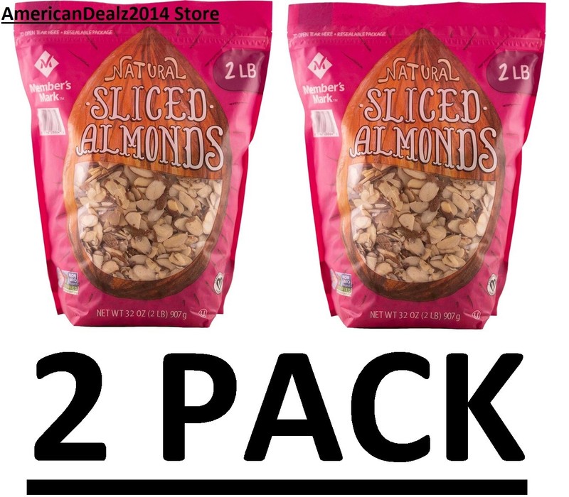 2 PACK – Member’s Mark Sliced Almonds 2 lbs (Total 4 lbs) FRESH!! FREE SHIP!!
