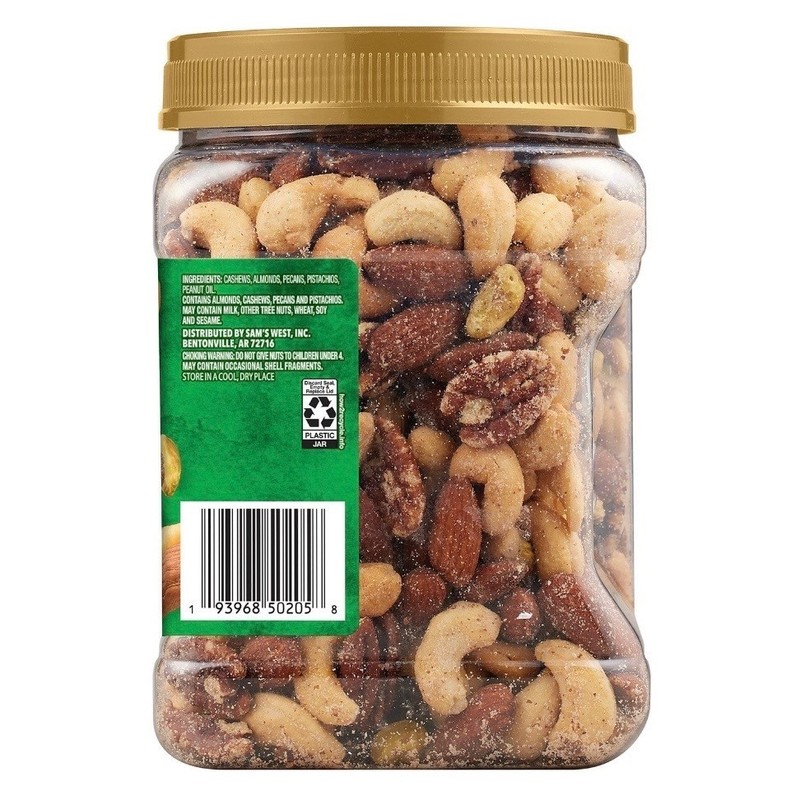 Member Mark Unsalted Deluxe Mixed Nuts Cashews Pecans Pistachios, 34 Ounces gallery