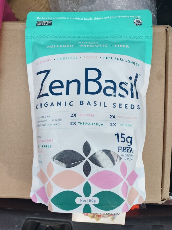 Zen Basil Seeds | Edible Basil Seeds USDA Organic, Kosher, Non-GMO, Lectin-Free,
