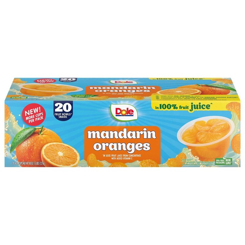 Dole Mandarin Oranges in 100% Fruit Juice, 4 Ounce (Pack of 20)