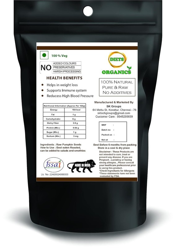 Diets Organics Raw Pumpkin Seeds 100gm gallery