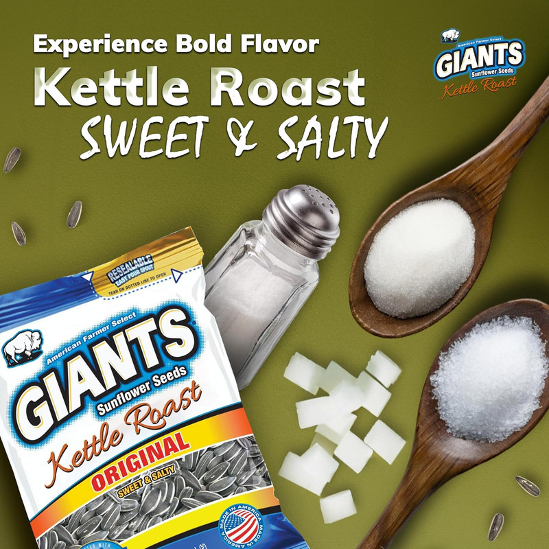 GIANTS Kettle Roast Sweet & Salty Sunflower Seeds - Sunflower Seeds Bulk, Sunflo gallery