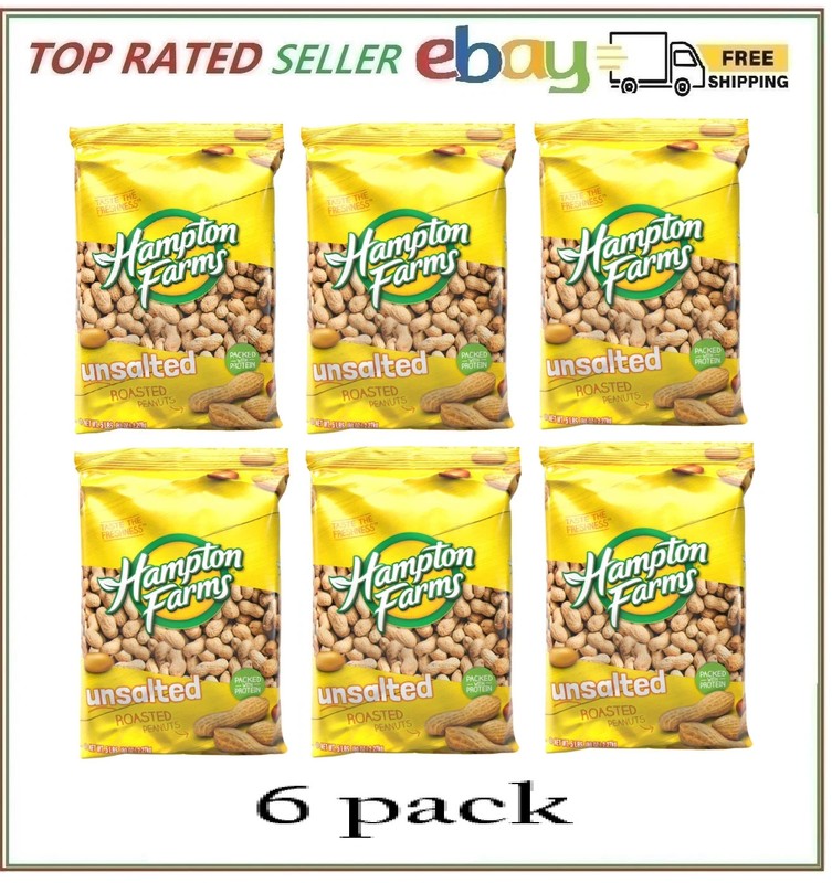 6-pack Hampton Farms Unsalted In-Shell Peanuts (5 lbs.)