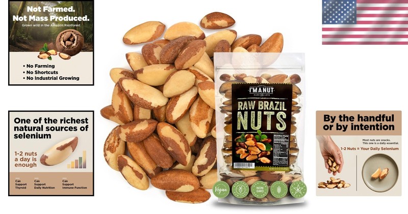 Raw Brazil Nuts 1lb Gluten-Free Non-GMO Resealable Snack gallery