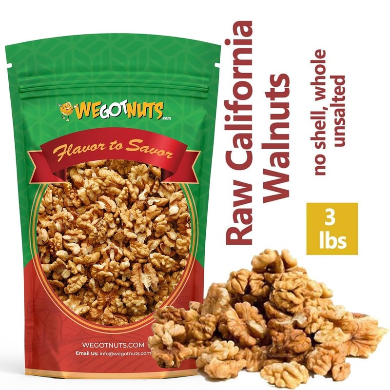 California Raw Walnuts- 3 Pounds, Resealable Package-Fresh, No Shell, Unsalte... gallery