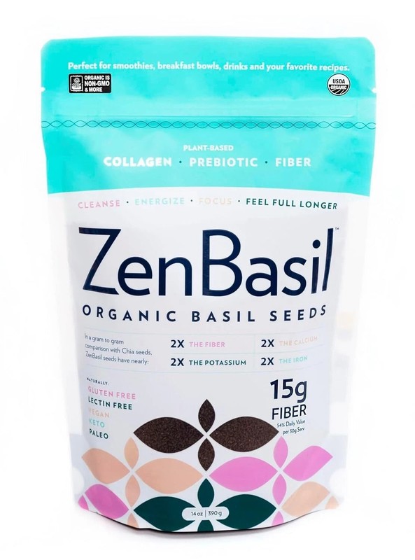 Zen Basil Seeds |Edible Basil Seeds USDA Organic, Kosher, Non-GMO,Lectin-Free