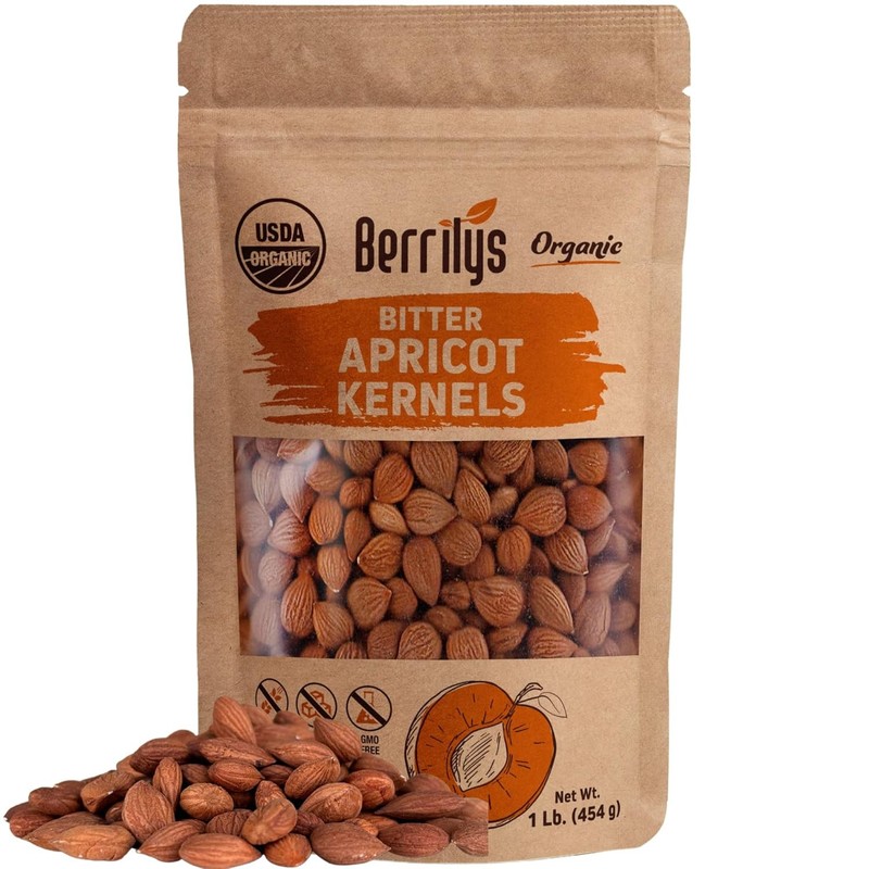 Berrilys Organic Bitter Apricot Kernels – USDA Certified Organic Bitter Apricot