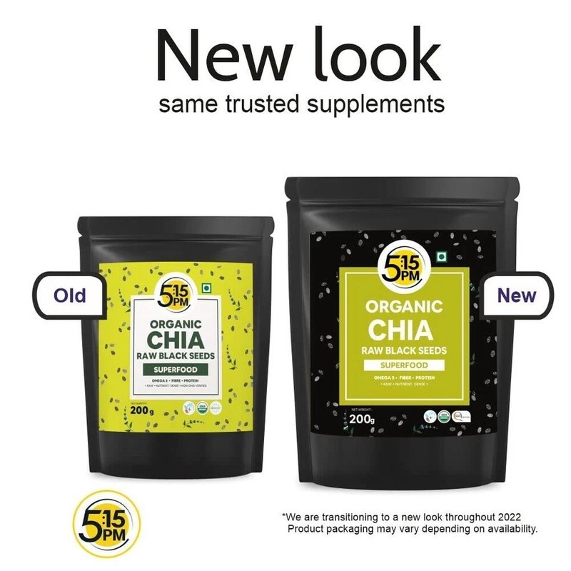 5:15PM Certified Organic Chia Seeds Raw Unroasted Black 200G free shipping w.wid gallery