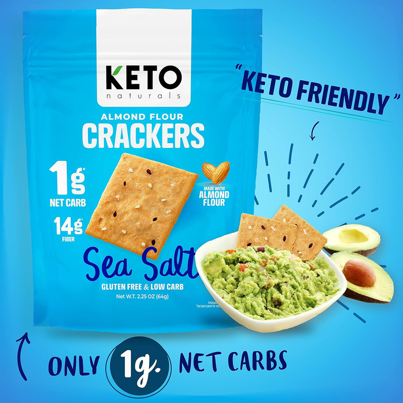 Keto low carb crackers Sea Salt Keto friendly zero carb no sugar added gluten 3 gallery