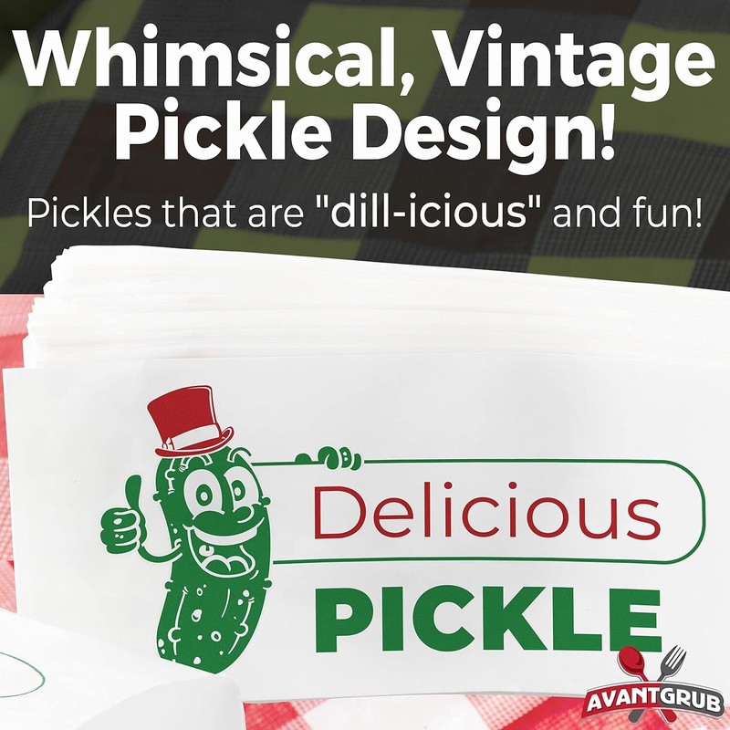 Classic 50-Pack 6.5" Dill Pickle Paper Bags for Fun Parties & Fundraisers gallery