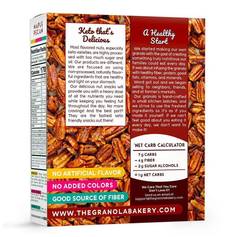 Keto Maple Pecans | 1g Net Carbs | Gluten-Free Low Carb Snack, 10 Oz gallery
