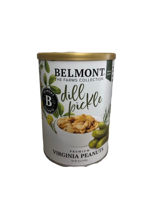 Belmont Dill Pickle Flavor Gourmet Virginia Peanuts (15 oz Tin)