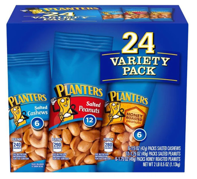 Planters, Cashew & Peanut, Variety Pack, 24-count