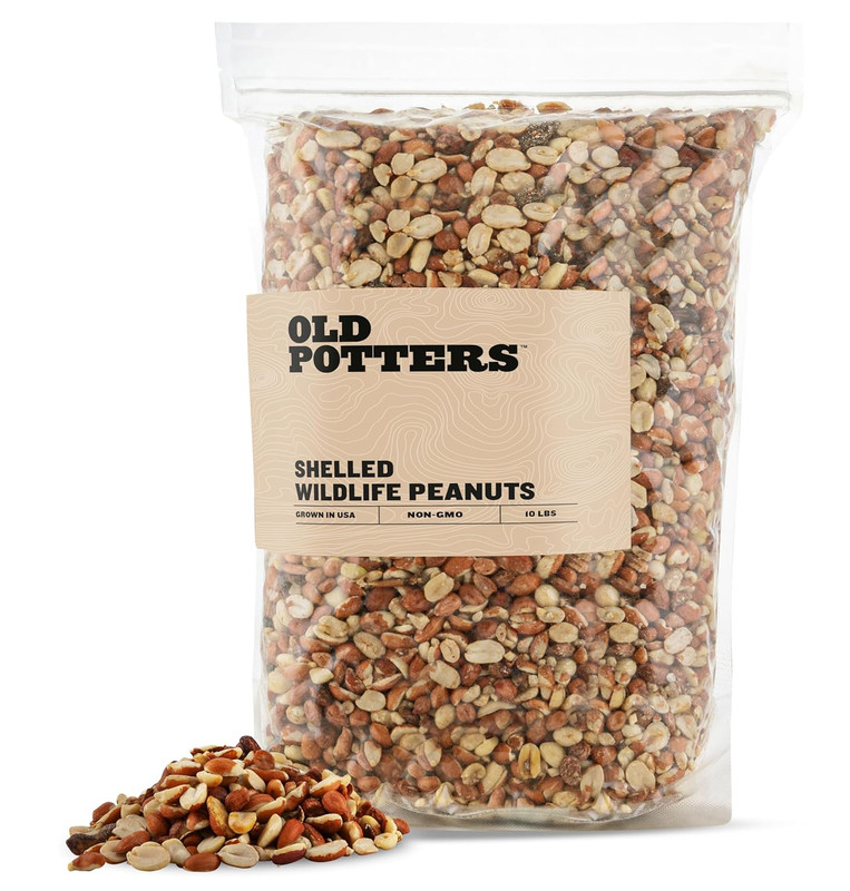 Organic Shelled Peanuts, 10 Lbs for Birds and Squirrels. USA Grown Non-Gmo, Raw,