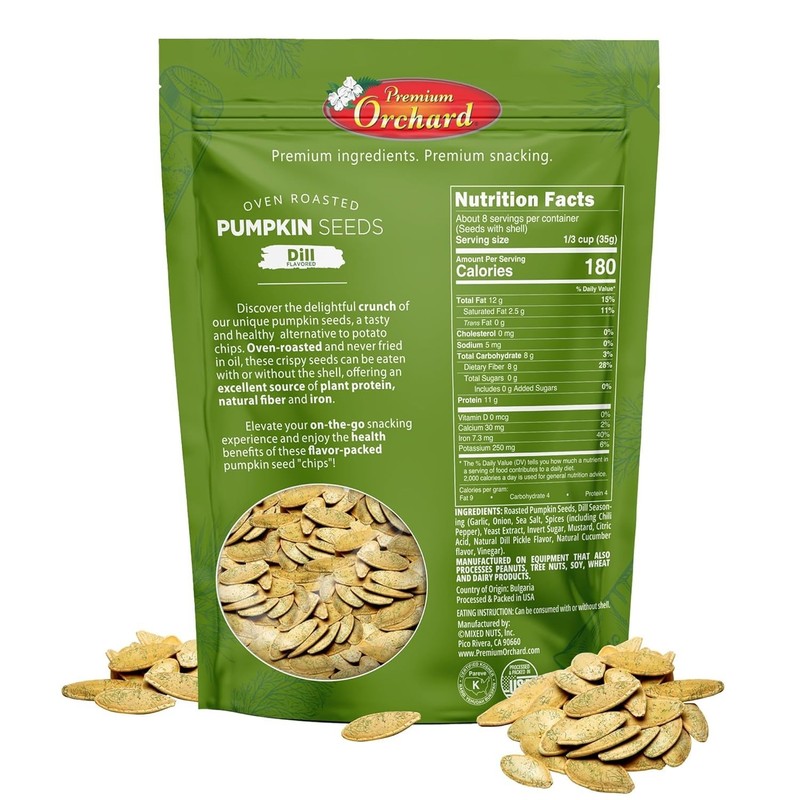 PREMIUM ORCHARD Flavored Pumpkin Seeds Oven Roasted, Vegan Snack, KETO gallery